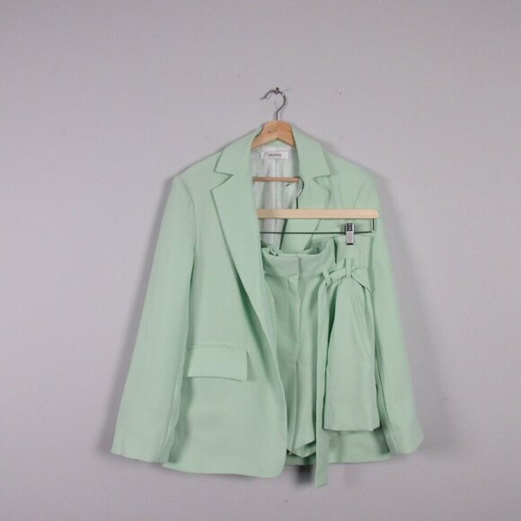 Storets Women's Blazer Scarlet Paperbag Waist Short Set Casual Turquoise S 754 - Picture 1 of 16